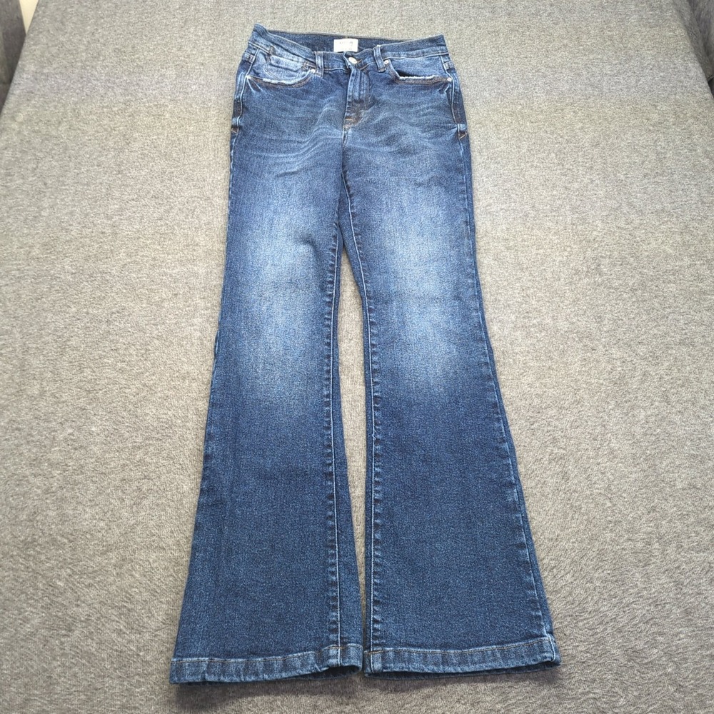 Kensie Jeans Womens 4 27 Blue Tessa High Rise‎ Boot Cut Stretch Faded Casual